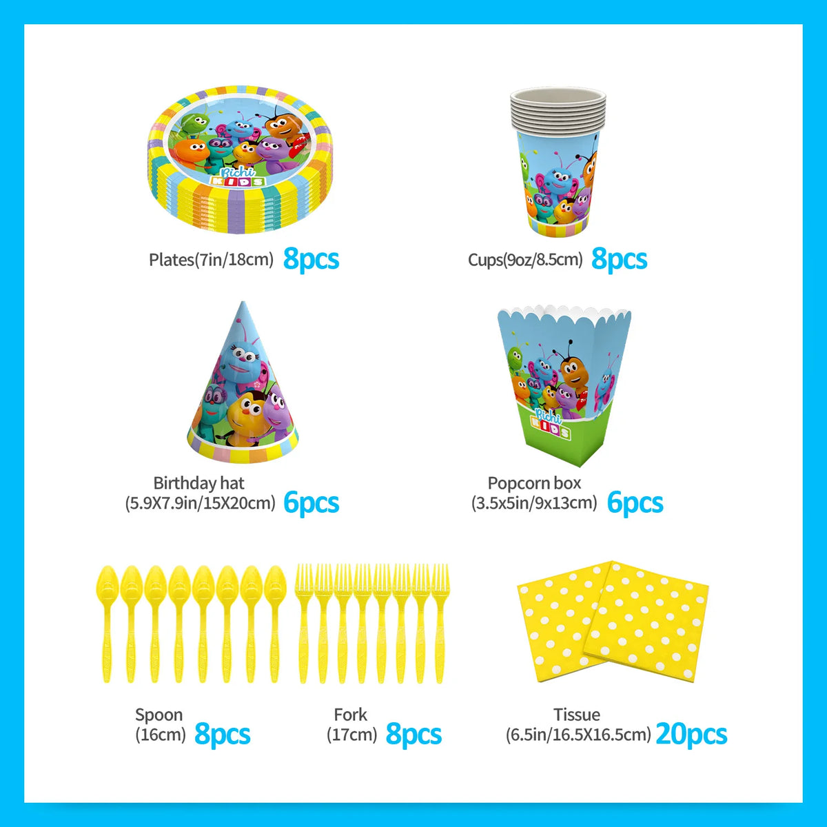 assiettes jetables anniversaire enfants dessins animés fleurs papillons couleurs unies star festive