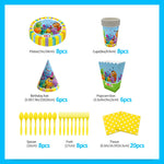 assiettes jetables anniversaire enfants dessins animés fleurs papillons couleurs unies star festive