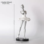 statue danseuse résine or blanc robes ballet décoration chambre enfant collection amateur