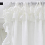 rideau blanc classique volants translucide fenêtre française chambre salon polyester