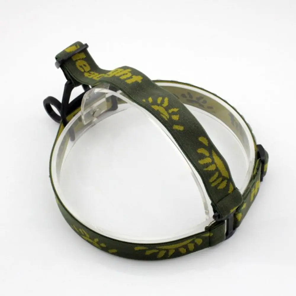 bandeau lampe frontale sportif motif floral headlight noir vert olive adjustable elastic band