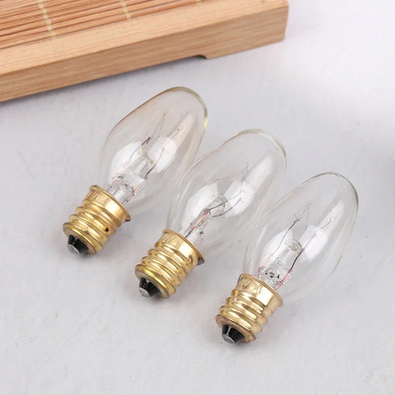 ampoules incandescentes transparentes jaune chaud étoupe E12 classiques 120V 7W décoration réfrigérateur 10 pièces