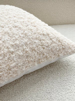 taies d'oreiller solides polyester texture bouclée doux beige clair 30x50cm 45x45cm 50x50cm