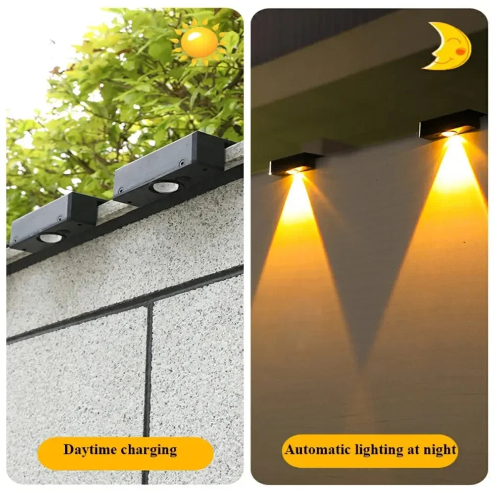 appliques murales solaires led ip65 moderne noires autoinstallation panneau solaire batterie