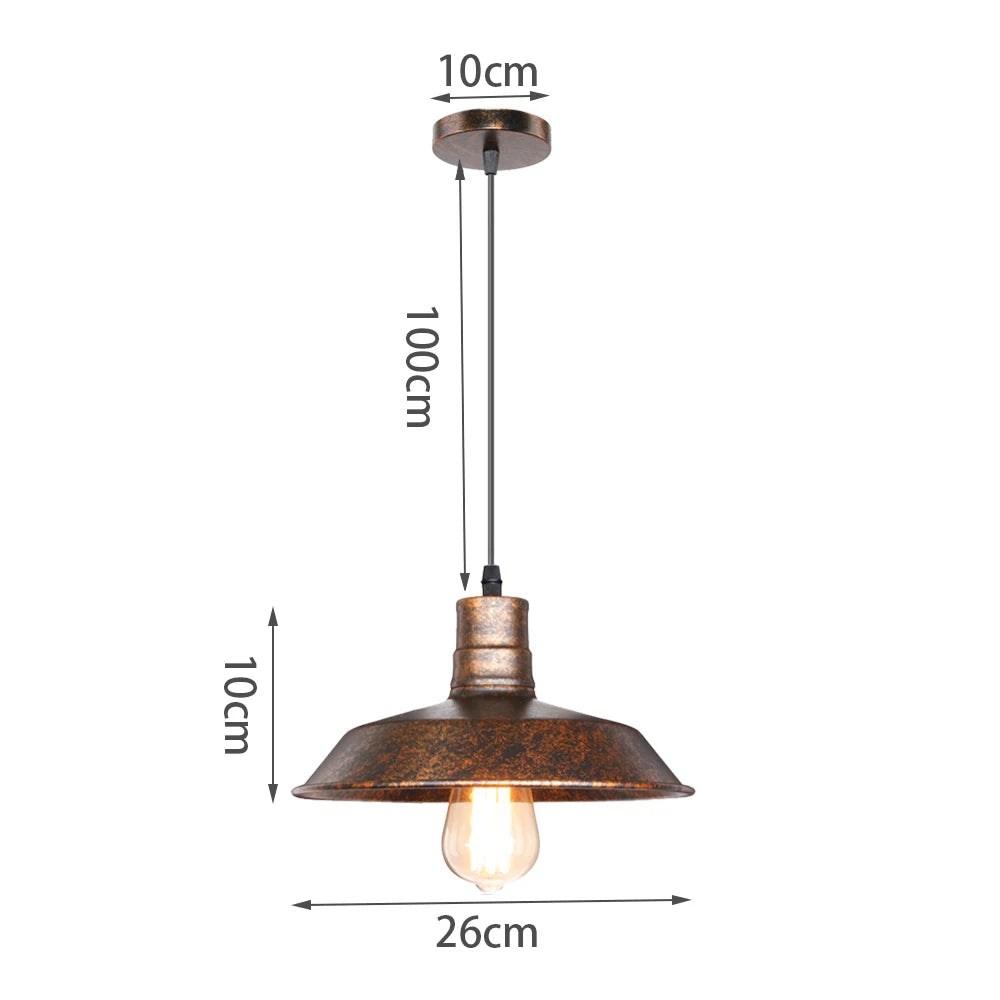 suspension industrielle vintage métal noir ampoule e27 salon chambre hallhôtel led echangée