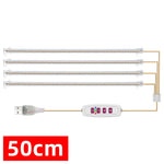 éclairage led plante 3000k têtes 30 50cm blanc vis contrôleur distant