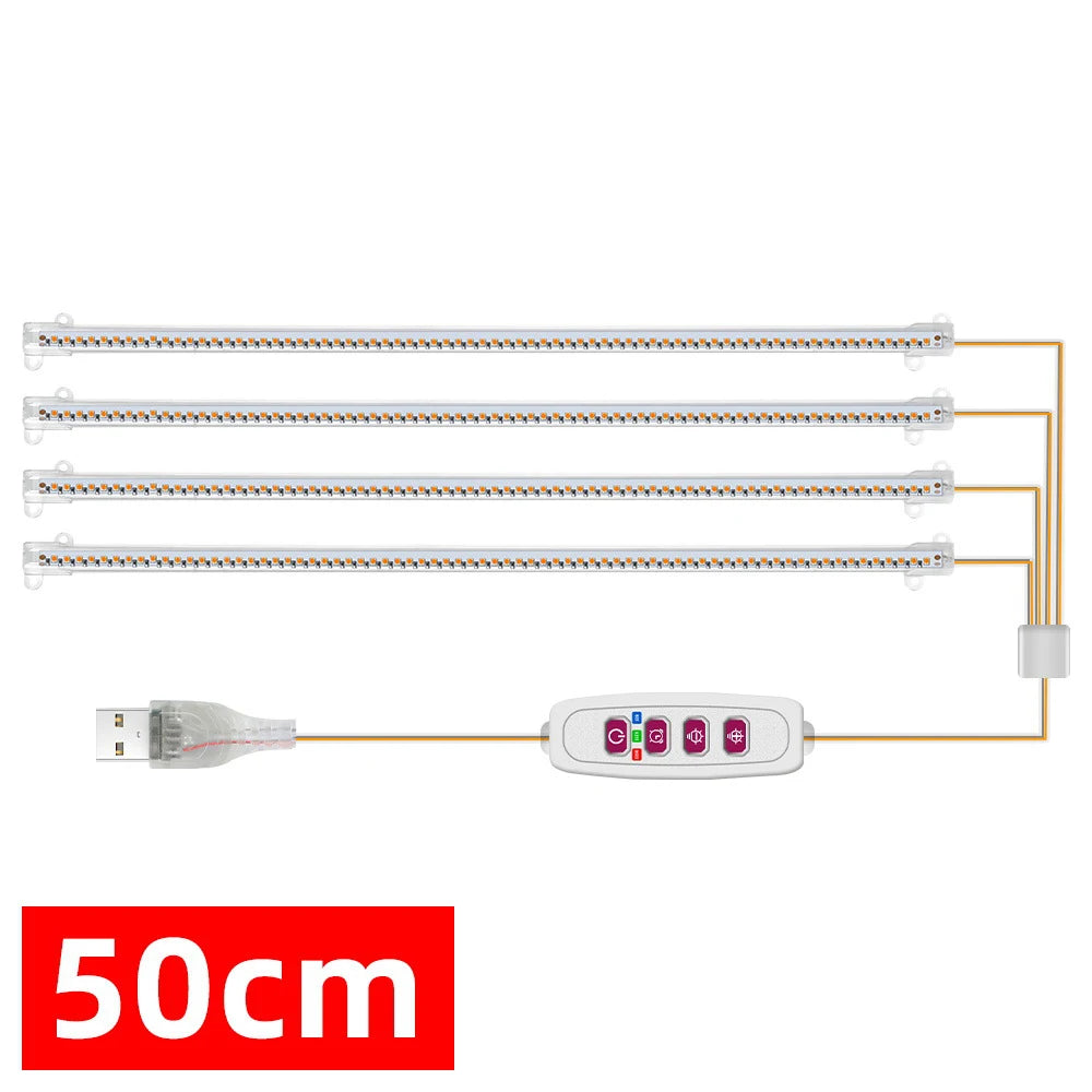 éclairage led plante 3000k têtes 30 50cm blanc vis contrôleur distant