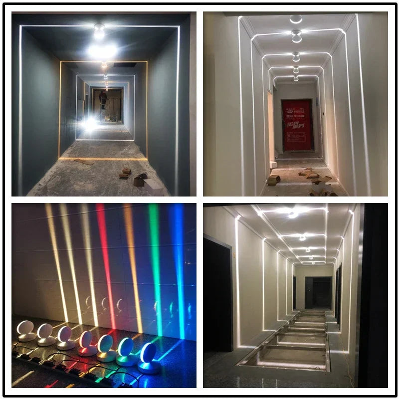 éclairage mural led moderne blanc rose rouge vert bleu jaune orange 360 degrés