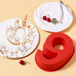 moules silicone chiffres rouges modernes outils pâtisserie fondant chocolat gâteau décoration cake