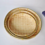 assiettes bambou tissage fin naturel traditionnel artisanal 13cm 15cm 22cm 26cm 30cm
