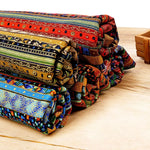 tissu ethnique rayures géométriques orange vert bleu marron noir boho chic rapide respirant abrasion