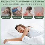 coussin mémoire forme fibre bambou imprimé blanc ergonomique zip taie amovible support cou lit
