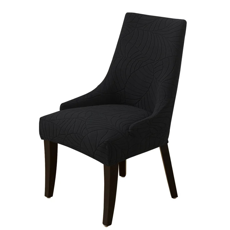 housse chaise beige motif feuilles texture douce moderne adhésif élastique large anti taches polyester