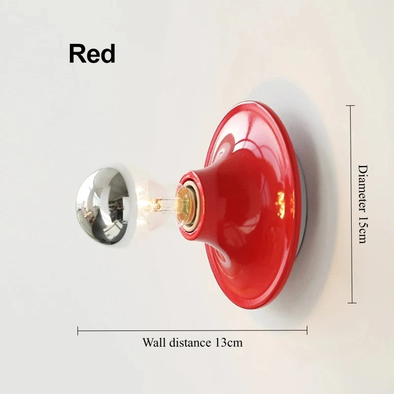lampe murale moderne rouge fixée mur ampoule led transparente minimaliste chambre coucher