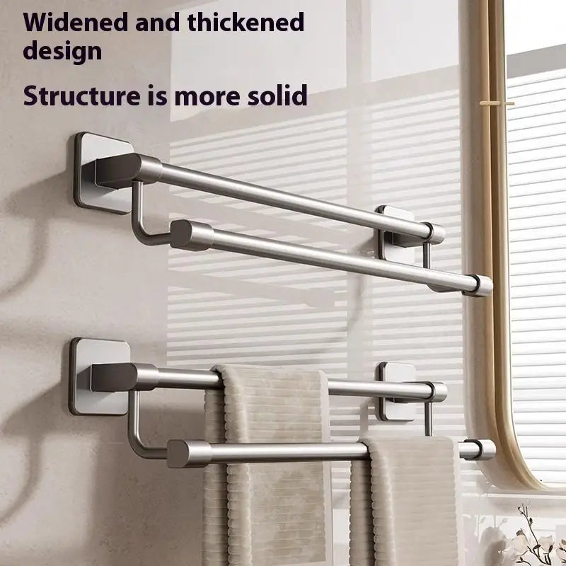 porte serviettes mural argenté moderne adhésif lisse salle bain organisation étagère murale multifonction serviettes