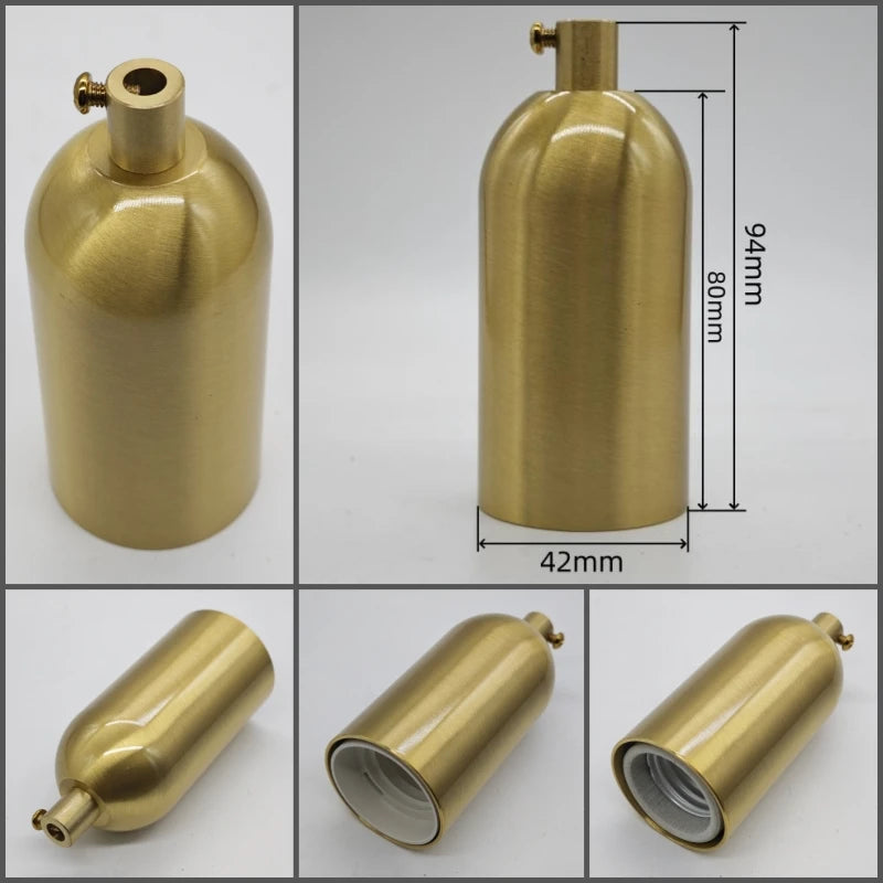 socquettes ampoule dorées douille blanche vintage base laiton fixations classiques ul sécurité echangement facile