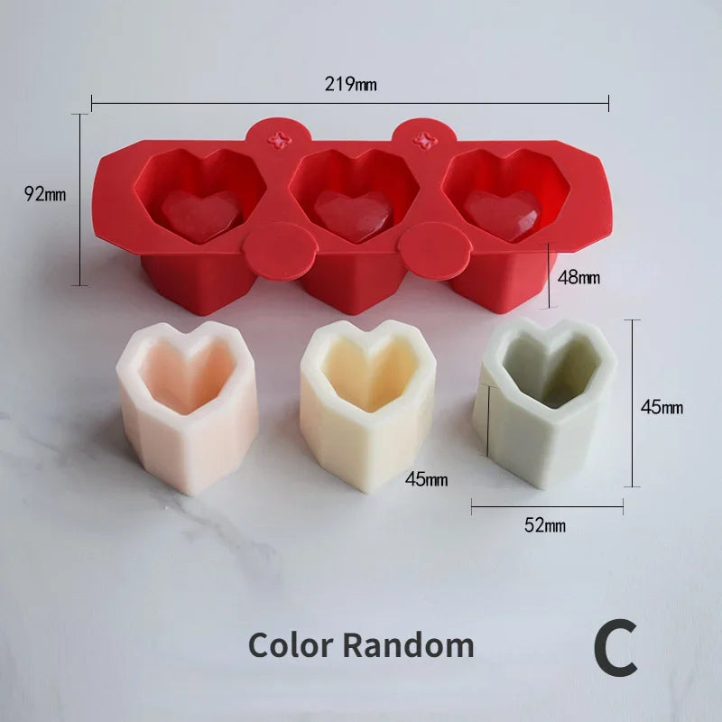 moules silicone gâteaux couleurs bleu vert rose blanc formes géométriques modernes opaques cœur étoile
