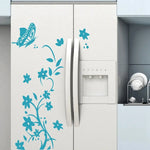 autocollants decoratifs fleurs papillons noir blanc minimaliste adhésif mur 30x30cm 60x40cm 70x25cm decoration maison