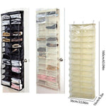 sac rangement suspendu transparent moderne 12 compartiments noir beige clair