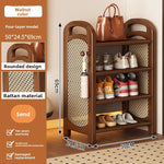 étagère chaussures bambou moderne multi niveaux marron clair étages adjustable