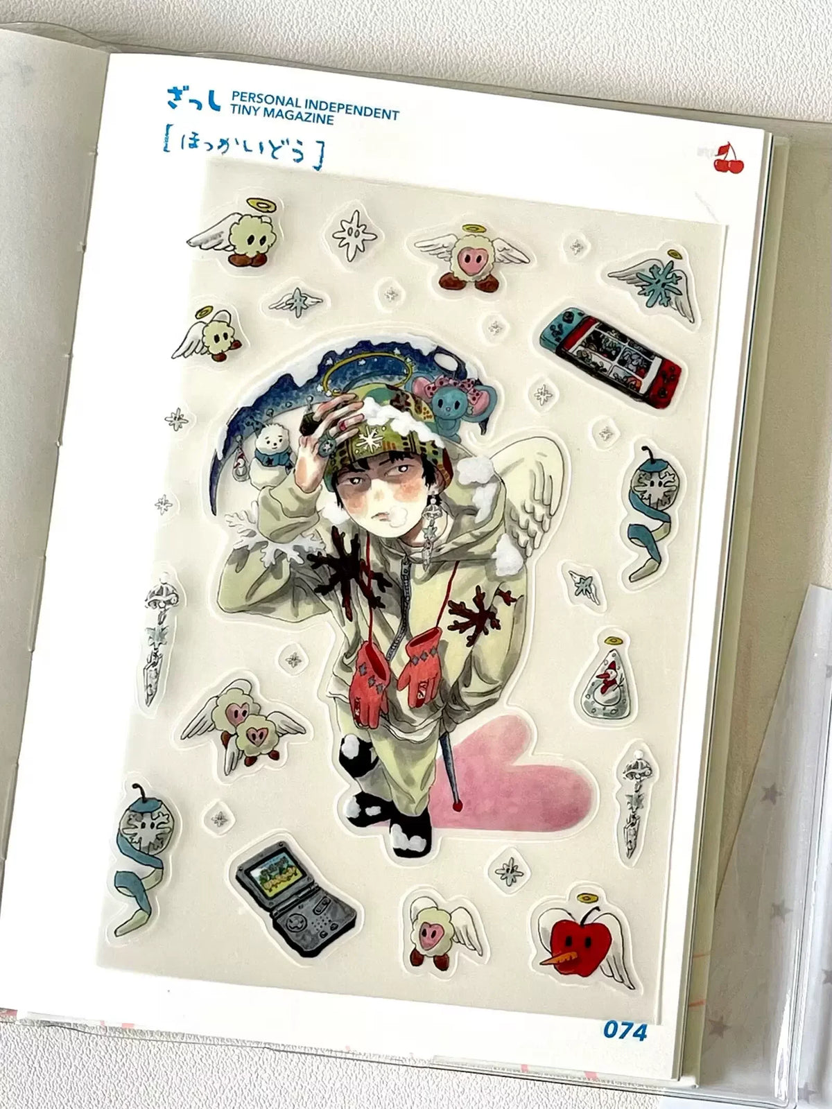 sticker multicolore personnages animaux motifs floraux art japonais diy scrapbooking illustrations fantaisistes