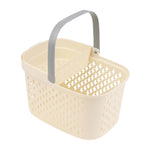 panier rangement beige vert olive perforations geometriques poignees detachables moderne plastique abs