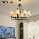 suspension lumineuse moderne tissu beige noir interrupteur bouton éclairage led encastré