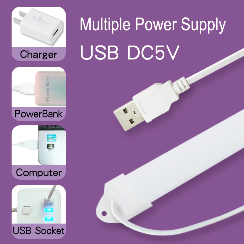 lampe led aimantée usb moderne blanc mat 32cm 5v warm white light