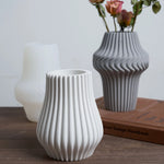 vases decoratifs silicone blanc gris rayures verticales moderne minimaliste