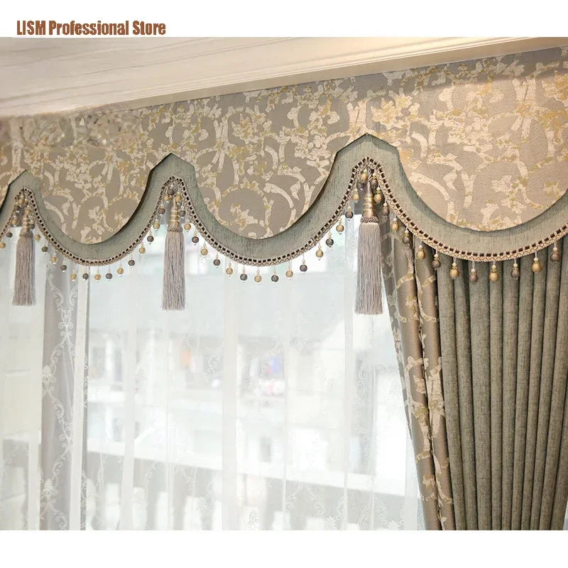 rideaux décoratifs opaques voilage transparent motifs floraux classiques gris beige doré tulle polyester coton