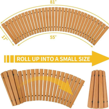 allée jardin bois clair rustique naturelle extérieure résistante intempéries facile installerrollable