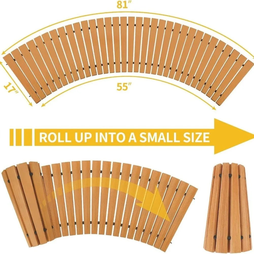 allée jardin bois clair rustique naturelle extérieure résistante intempéries facile installerrollable