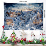 Utilisation de la tapisserie comme nappe de table pour dîner de Noël