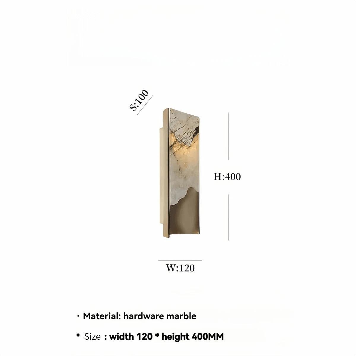 lampe murale moderne marbre blanc minimaliste 4500K 3000K 6000K chambre cuisine entree sdb