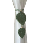 rideau boho feuilles coeur tissage main blanches couleurs variées transparent artisanal