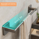porte serviettes mural aluminium argenté lisse moderne adhésif salle bain simple robuste 30cm 40cm