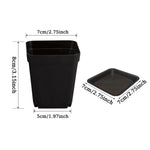 pots fleurs carrés multicolores plastique violet bleu jaune vert moderne adhésif 7cm 8cm 5cm