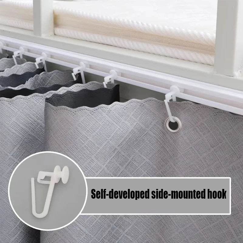 rail rideaux auto adhésif blanc moderne 25 crochets barres mur