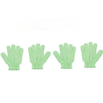 gants bain exfoliants doux microfibre violet rose jaune bleu vert