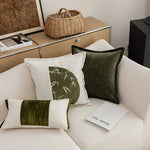 coussins brodés bambou blanc vert olive nordique contemporain décoration maison voiture