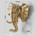porte clefs mural animal or réaliste moderne éléphant rhinocéros cheval cerf bison PVC decoration