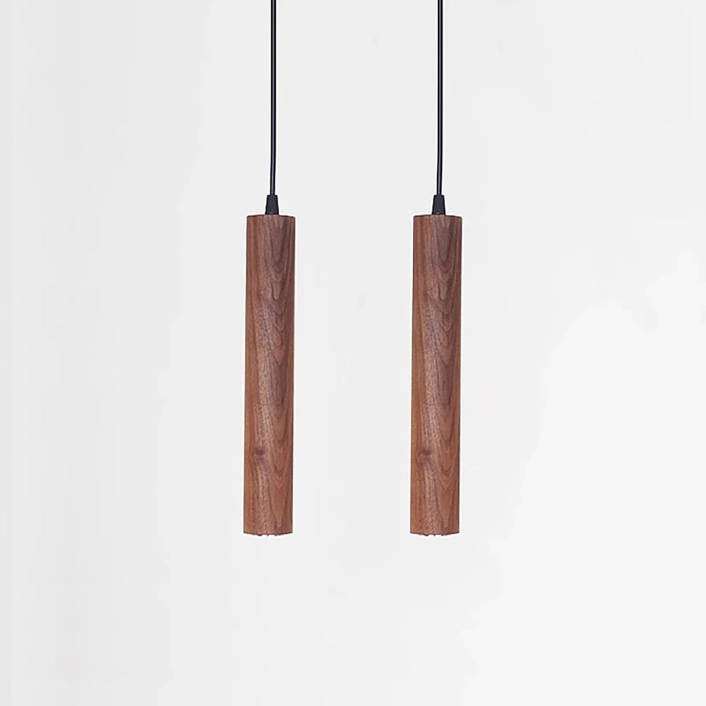 lampe suspendue bois marron minimaliste lumière blanche crème chambre salon moderne