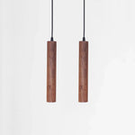 lampe suspendue bois marron minimaliste lumière blanche crème chambre salon moderne