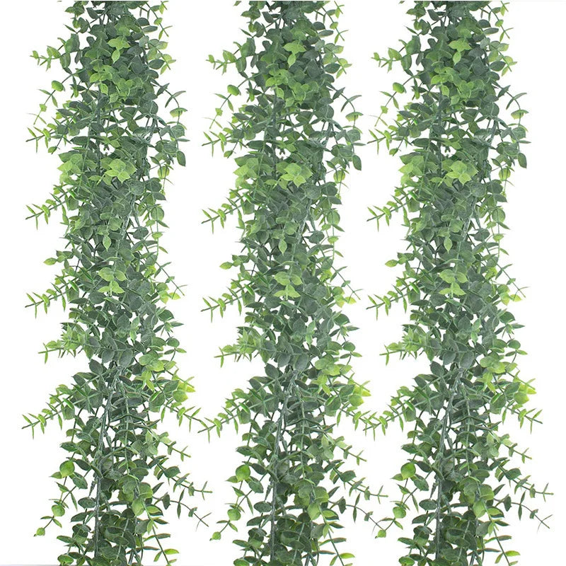 guirlande artificielle verte feuilles fines naturelle extérieure décoration mariage salle maison festive