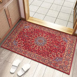 tapis sol vintage motif mandala floral rouge bleu beige classique maison intérieur