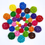 décoration artisanale boules coeurs rotin multicolores tressées anniversaire mariage festive