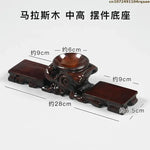 support table bois sculpté artisanal marron foncé miniatures collections décoration