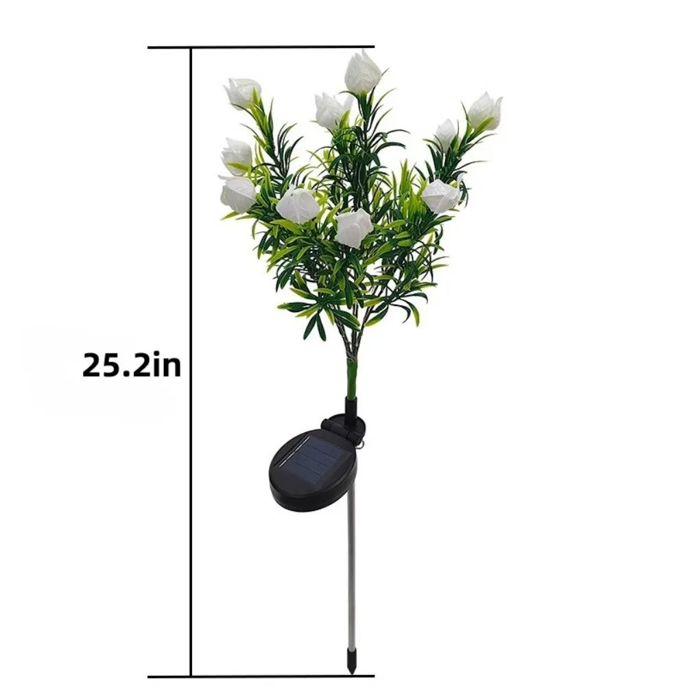 éclairage extérieur solaire plante verte lumineuse fleurs artificielles moderne blanc rose jaune