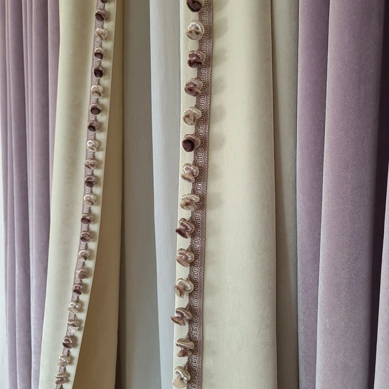 rideau velours violet beige classique opacité moderne maison 100 polyester