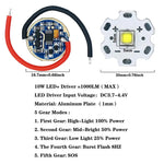 torche led 3w 5w 10w 18w bleu rouge 5modes burst sos circulaire électronique moderne